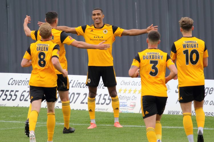 Danny Elliott celebrates scoring