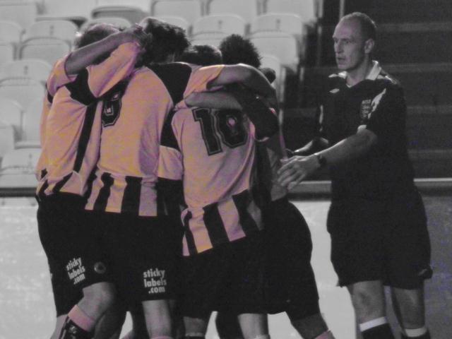 Celebrating the second goal