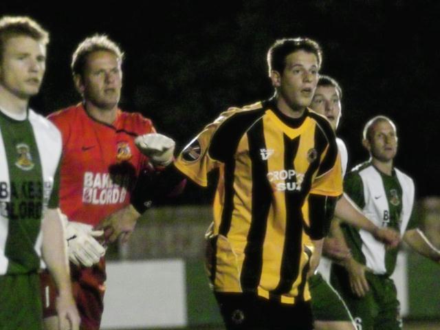 Marc Newsham awaits a corner