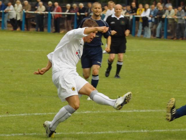 James Cullingworth slots home the Pilgrims' third goal