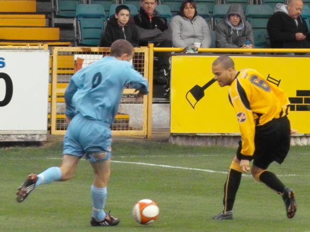 Lee Canoville keeps an eye on the ball