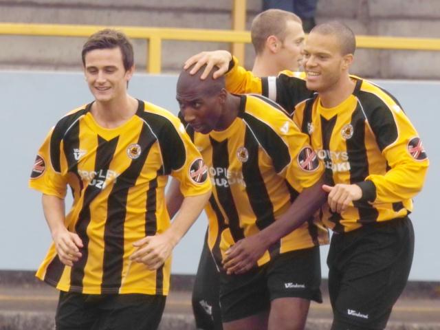 Danny Davidson celebrates his second goal