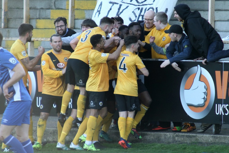 The Boston fans go wild after Nat Brown scores