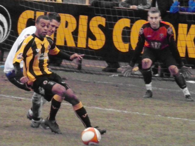 Spencer Weir-Daley receives the ball