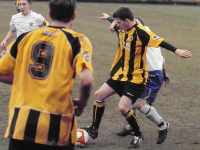 Marc Newsham skips ahead of his marker