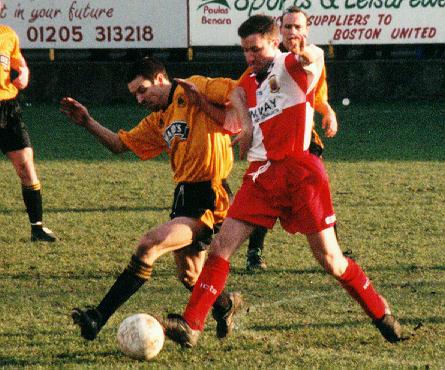 Goalscorer 'Stringy' in action