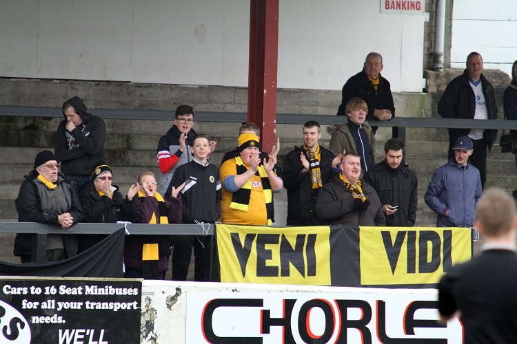 Not as many Boston fans behind the goal as usual