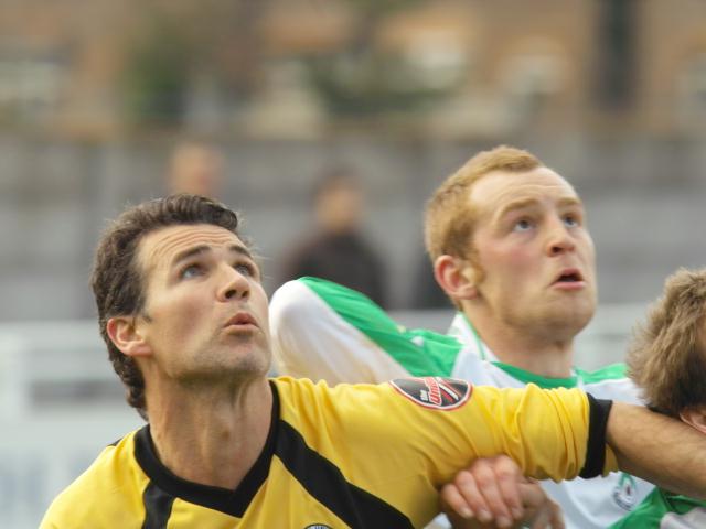 Mickey Nuttell watches the ball