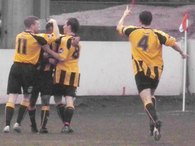 Celebrating the first goal