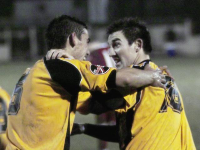 Shaun Pearson and Jamie Clarke celebrate