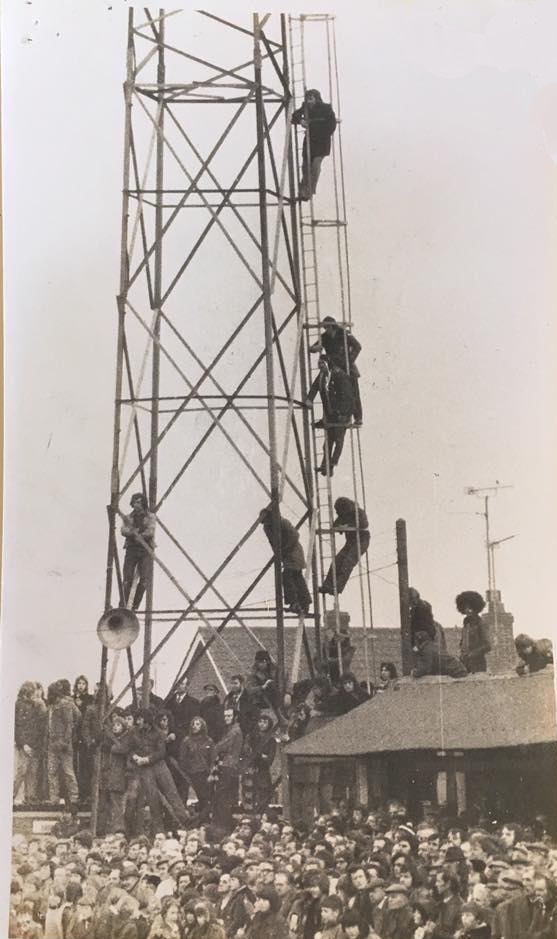 The fans get a good vantage point in the match against Portsmouth