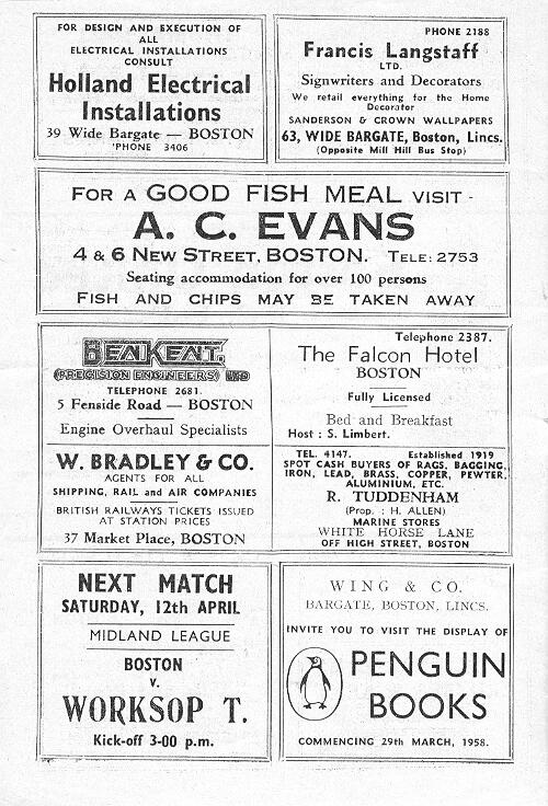 Programme Page 2 - 1957/8