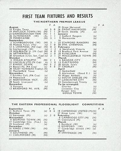 Programme Page 10 - 1970/1