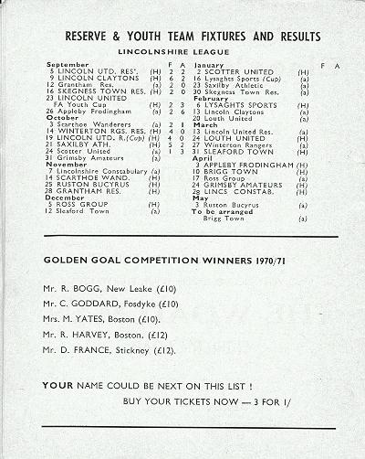 Programme Page 14 - 1970/1