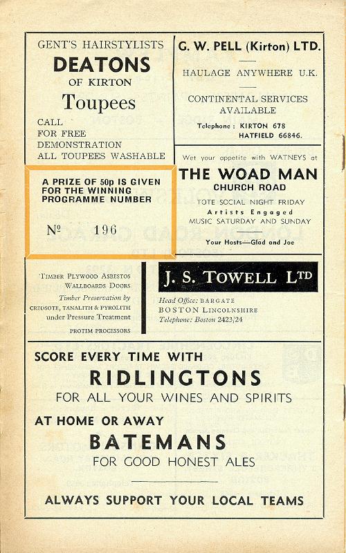 Programme Page 12 - 1971/2