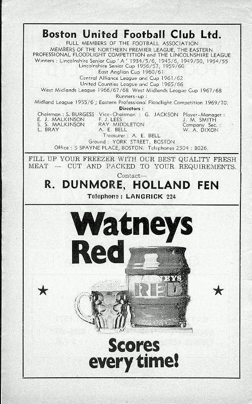Programme Page 2 - 1971/2