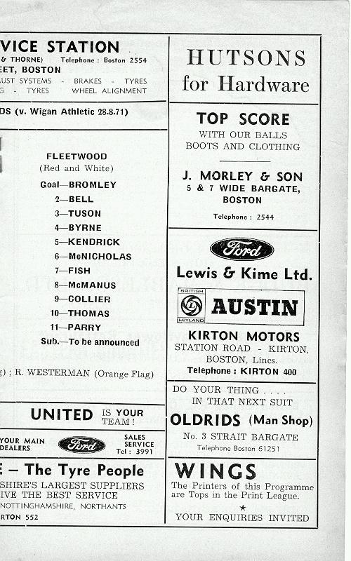 Programme Page 7 - 1971/2