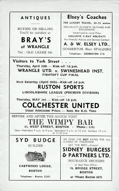 Programme Page 4 - 1972/3