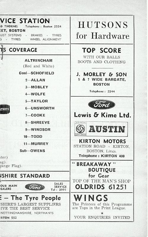 Programme Page 7 - 1972/3