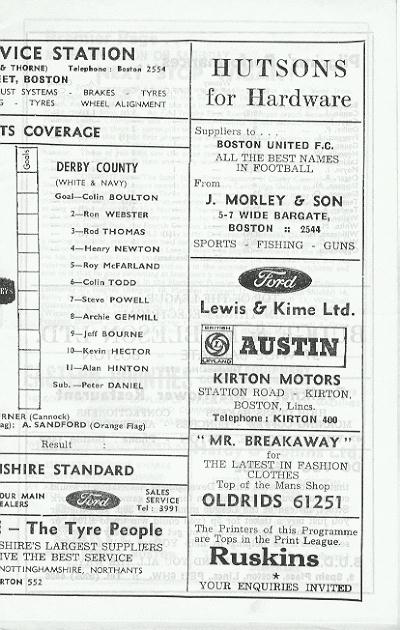 Programme Page 7 - 1973/4