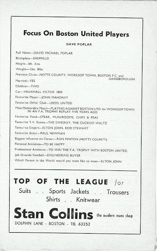 Programme Page 11 - 1976/7