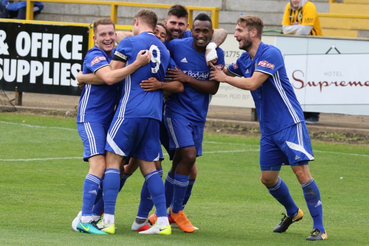 Peterborough Sports' players celebrate