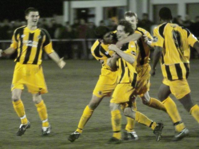 Danny Sleath celebrates scoring
