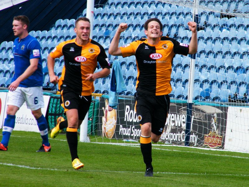 Newsham celebrates his goal