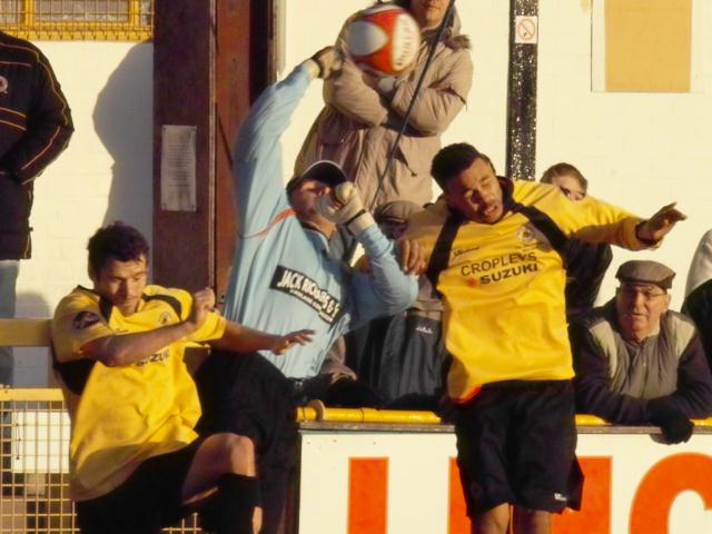 Leabon and Ryan put the keeper under pressure